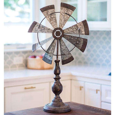 Rustic Windmill Pedestal - The Fox Decor
